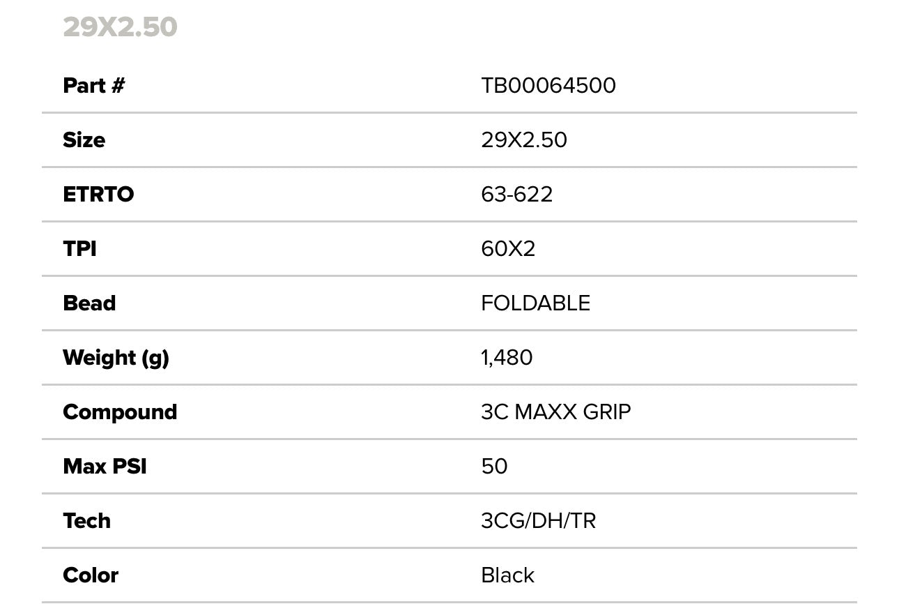 Maxxis Assegai Tyre (29x2.5) DH Casing
