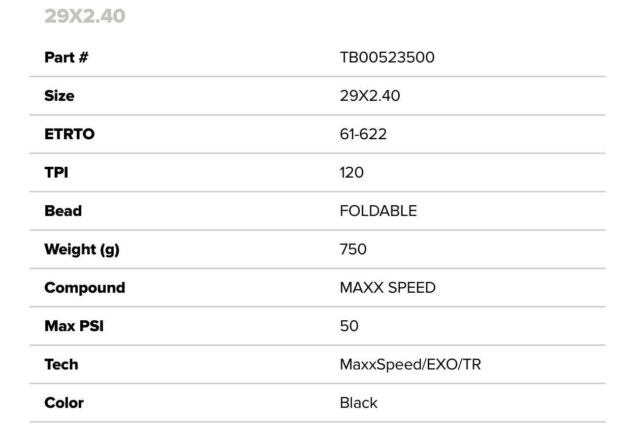 Maxxis Aspen ST Tyre (29x2.4)