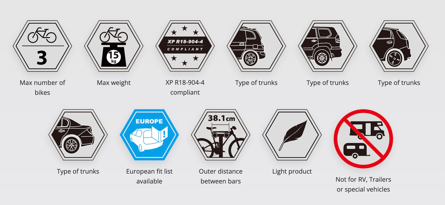 Buzzrack Beetle 3 Bike Hatchback Boot Rack