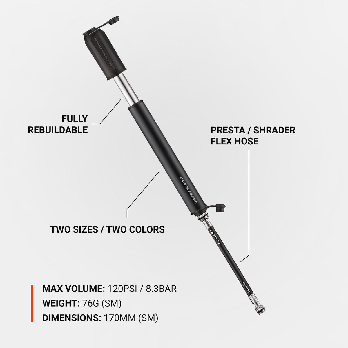 Lezyne Sport Drive High Pressure Hand Pump