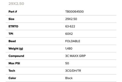 Maxxis Assegai Tyre (29x2.5) DH Casing