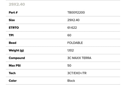 Maxxis Minion DHR II Tyre (29x2.4) EXO+