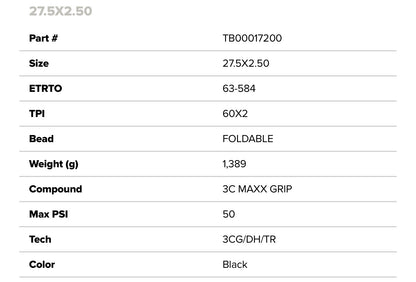 Maxxis Assegai Tyre (27.5x2.5) DH Casing