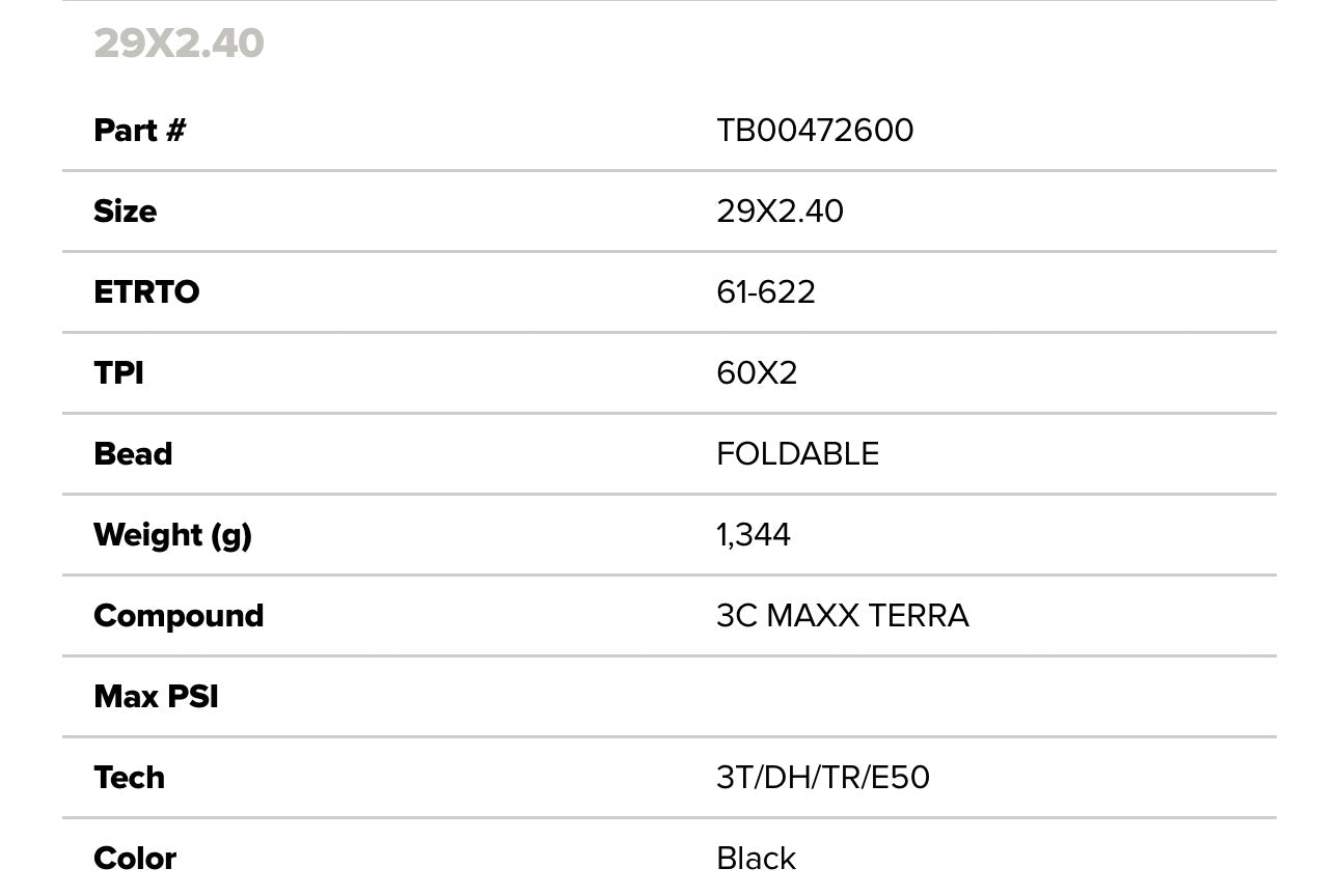 Maxxis Minion DHR II Tyre (29x2.4) DH Casing