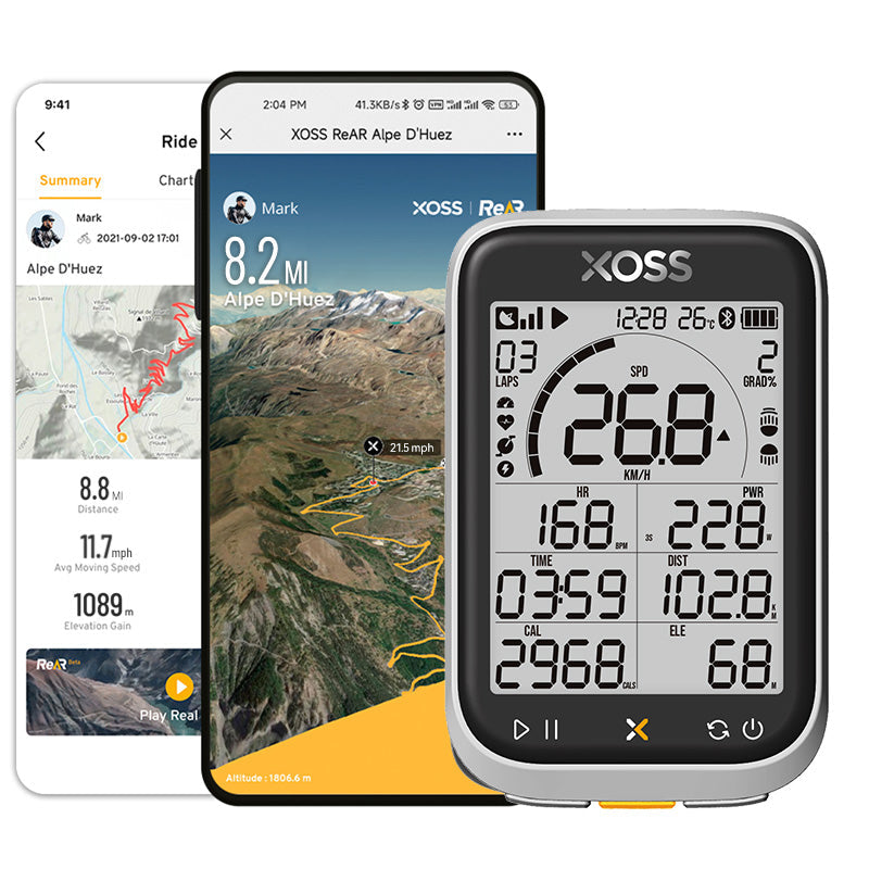 Xoss G+ Gen 3 GPS Cycling Computer - with Ryder Tag Mount