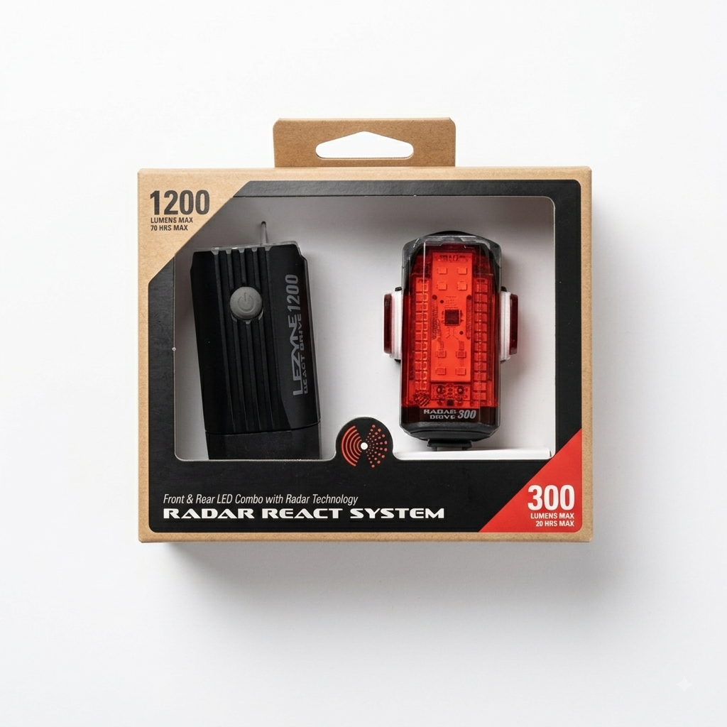 Lezyne Radar React system-Front and Rear LED Combo