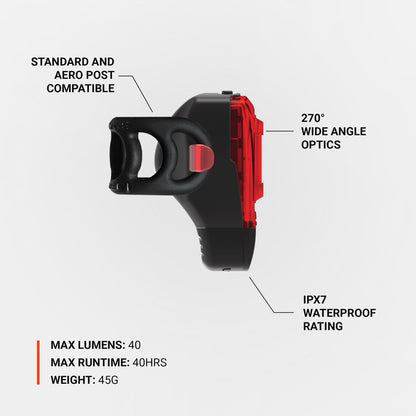 Lezyne KTV Drive+ Rear Light - 40 lm