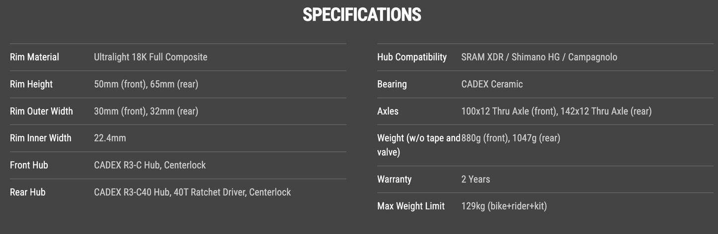 Cadex 4-Spoke Disc Carbon WheelSystem