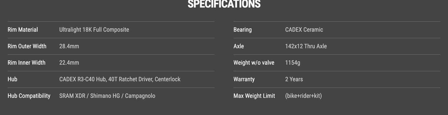 Cadex 4-Spoke Disc Carbon WheelSystem