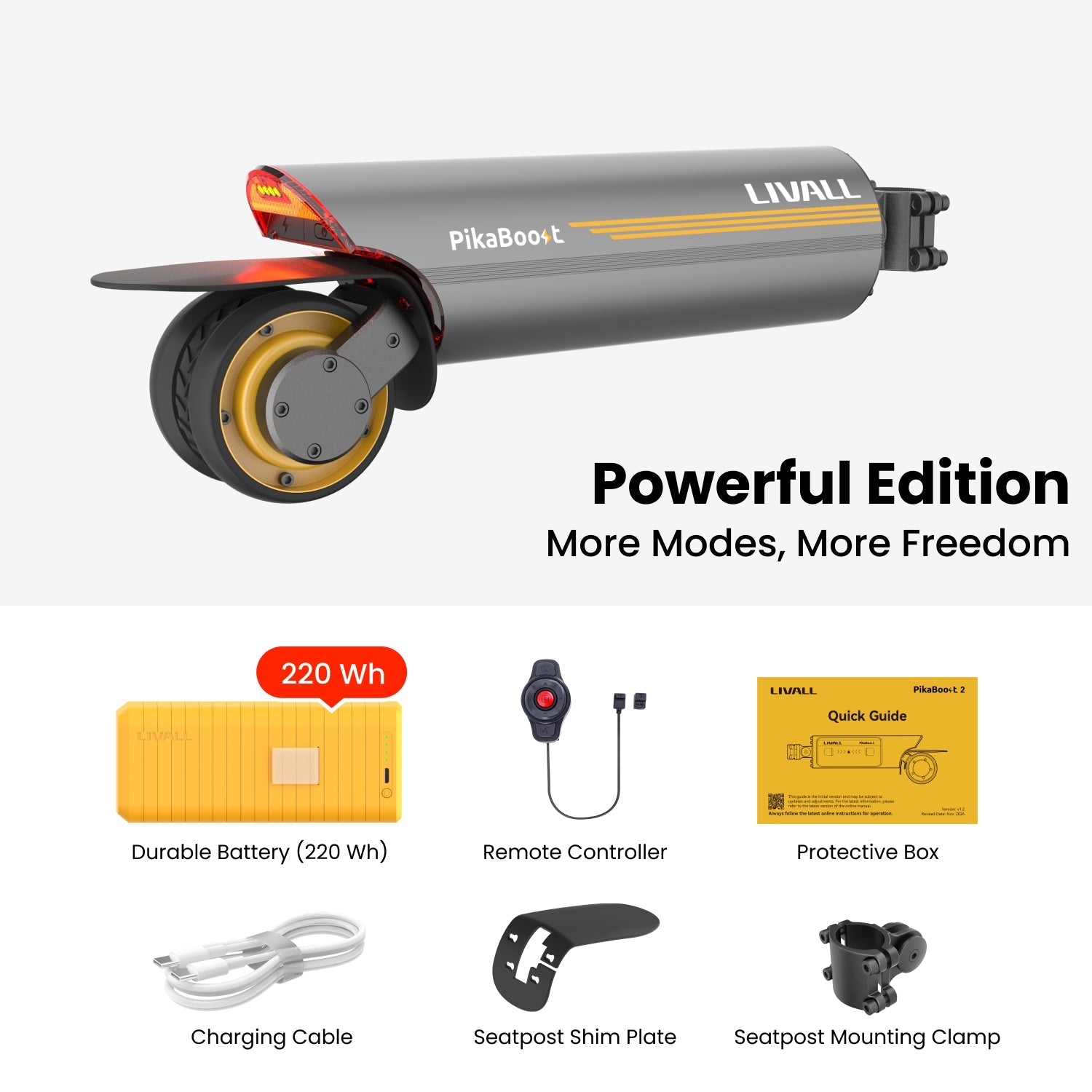 LIVALL PikaBoost 2 電動アシスト自転車コンバージョンキット Livall PikaBoost 2 E-Bike Conversion Kit - Powerful Edition